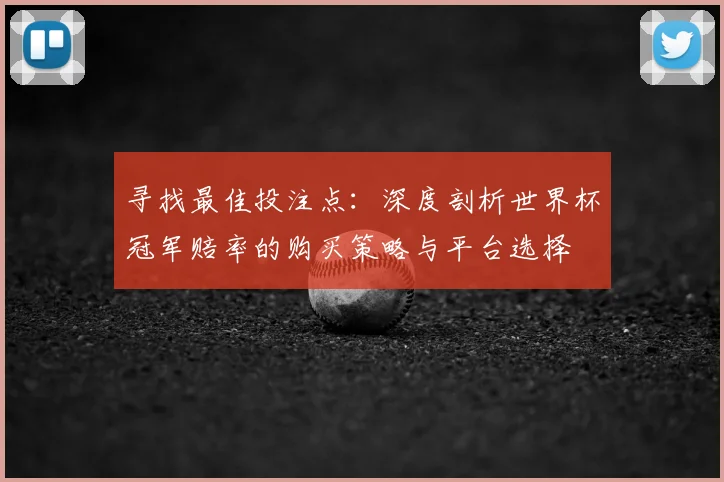 寻找最佳投注点：深度剖析世界杯冠军赔率的购买策略与平台选择